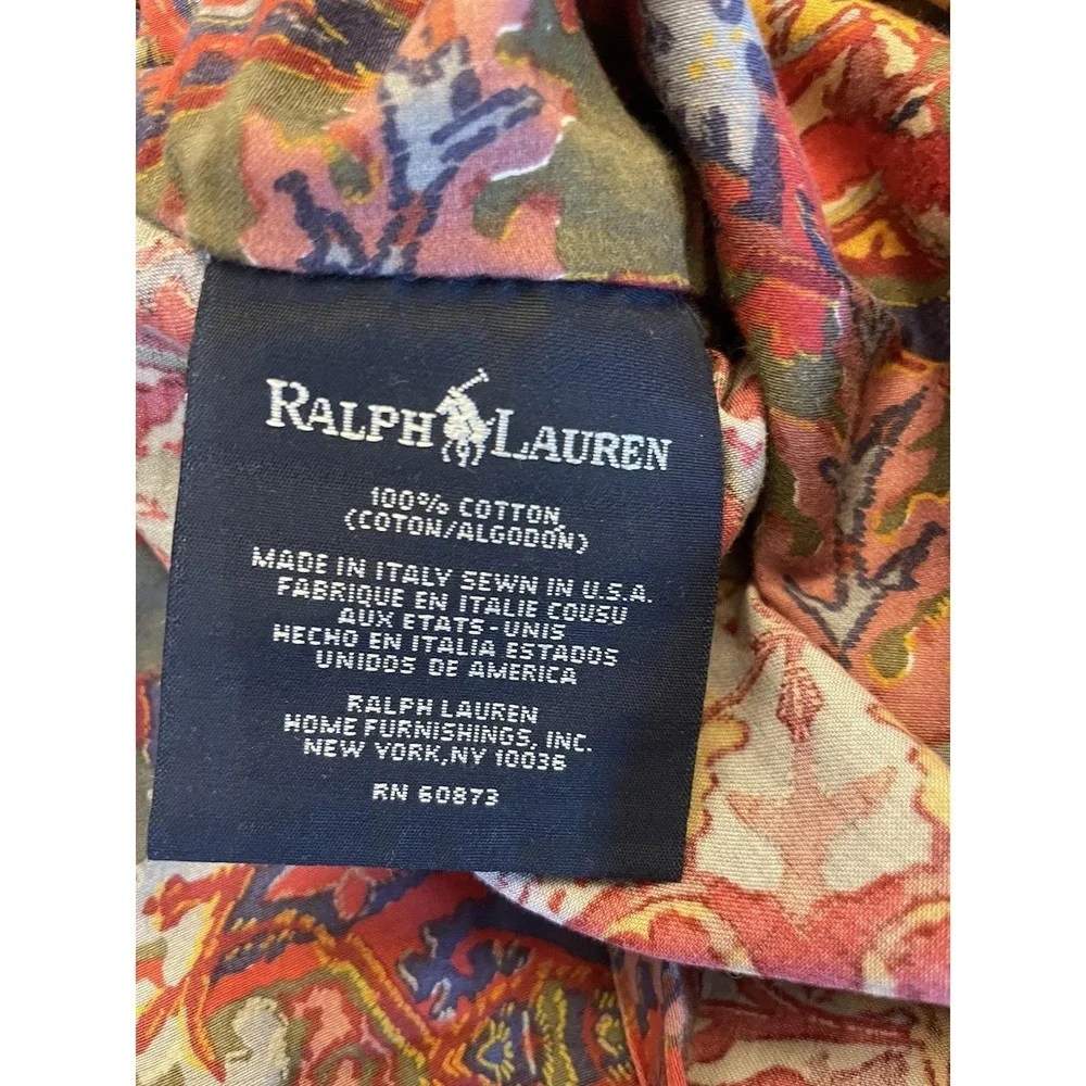 Vintage Ralph Lauren Galahad Red KING Duvet Comforter Cover Bed‎ Sateen Paisley
